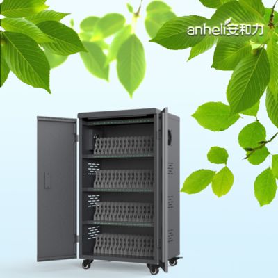 ABS 엔지니어링 플라스틱 64 USB 슬롯 충전 카트 스마트 충전 캐비닛