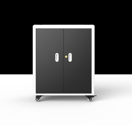 CE FCC RoHS ISO CCC Certified 30-Slot Laptop Charging Cabinet with 4 Wheels with Brake and Locks and Keys