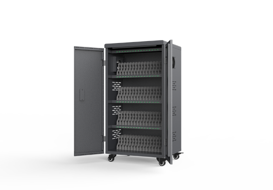 64 Slots USB Charging Cart with 8S Security Protection and Galvanized Sheet Material